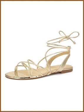 Women's Lace Up Gladiator Flat Sandals Open Toe Summer Wrap Strappy Shoes